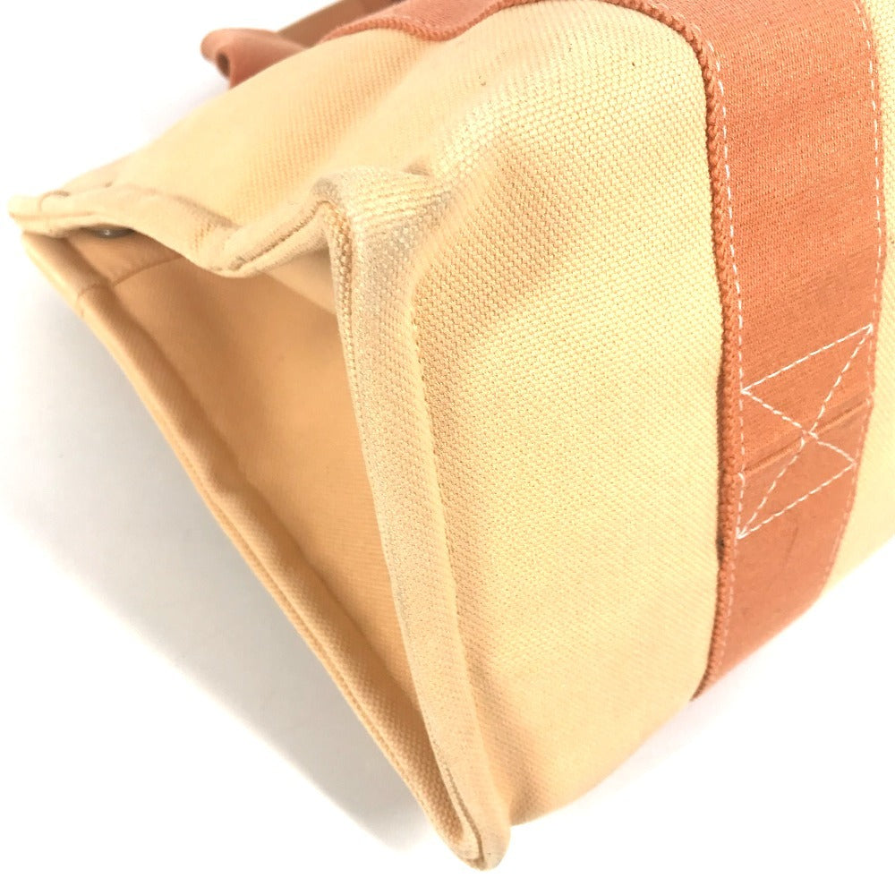 HERMES Coquillage PM Tote Bag with Pouch, Cotton, Unisex, Orange