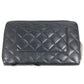 CHANEL Cambon Line Travel Case A26710 CC Coco Mark Logo Long Wallet Round Zipper Leather Women's Black