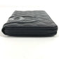 CHANEL Cambon Line Travel Case A26710 CC Coco Mark Logo Long Wallet Round Zipper Leather Women's Black