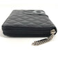CHANEL Cambon Line Travel Case A26710 CC Coco Mark Logo Long Wallet Round Zipper Leather Women's Black