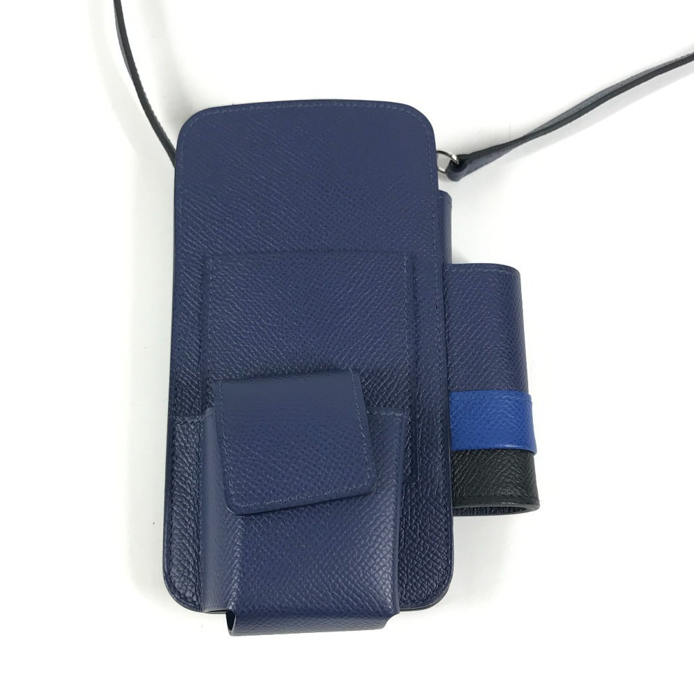 HERMES スマホケース WAY ウェイ ポーチ ショルダーバッグ iphoneケース アイフォン スマートフォンケース エプソン ユニセックス ブルー