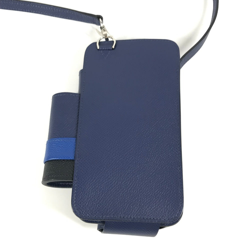 HERMES スマホケース WAY ウェイ ポーチ ショルダーバッグ iphoneケース アイフォン スマートフォンケース エプソン ユニセックス ブルー