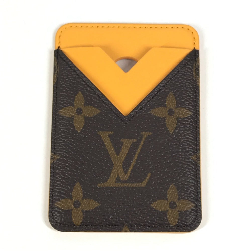 LOUIS VUITTON M12853 Monogram Macassar Porte Carte Magnet Business Card Holder, Pass Case, MagSafe Card Case, Monogram Canvas, Unisex, Saffron Yellow, Yellow