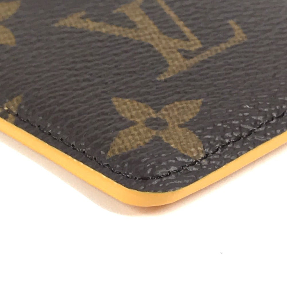 LOUIS VUITTON M12853 Monogram Macassar Porte Carte Magnet Business Card Holder, Pass Case, MagSafe Card Case, Monogram Canvas, Unisex, Saffron Yellow, Yellow