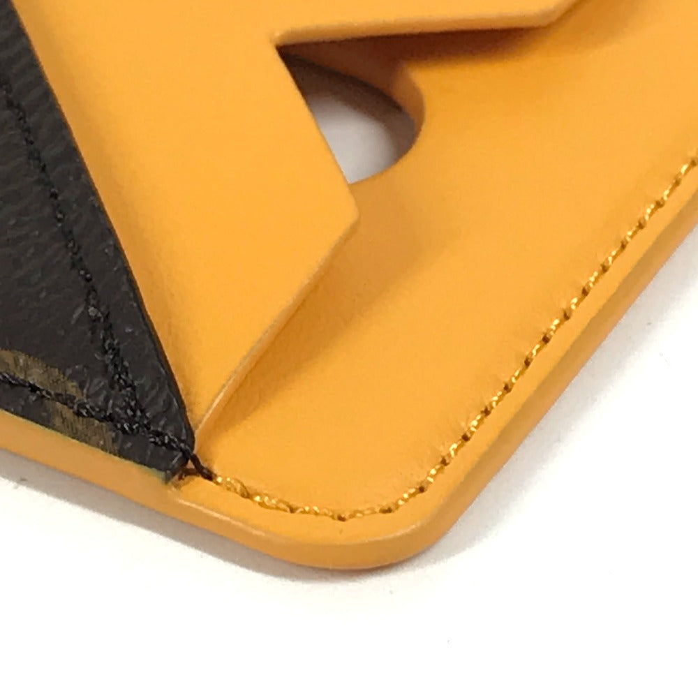 LOUIS VUITTON M12853 Monogram Macassar Porte Carte Magnet Business Card Holder, Pass Case, MagSafe Card Case, Monogram Canvas, Unisex, Saffron Yellow, Yellow