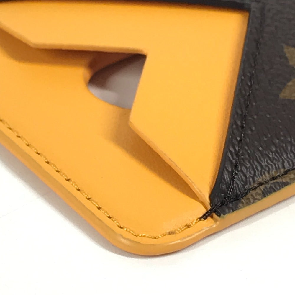 LOUIS VUITTON M12853 Monogram Macassar Porte Carte Magnet Business Card Holder, Pass Case, MagSafe Card Case, Monogram Canvas, Unisex, Saffron Yellow, Yellow