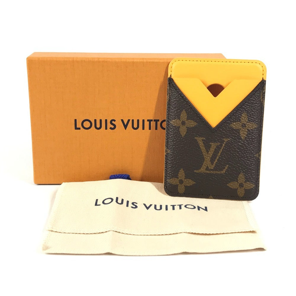 LOUIS VUITTON M12853 Monogram Macassar Porte Carte Magnet Business Card Holder, Pass Case, MagSafe Card Case, Monogram Canvas, Unisex, Saffron Yellow, Yellow