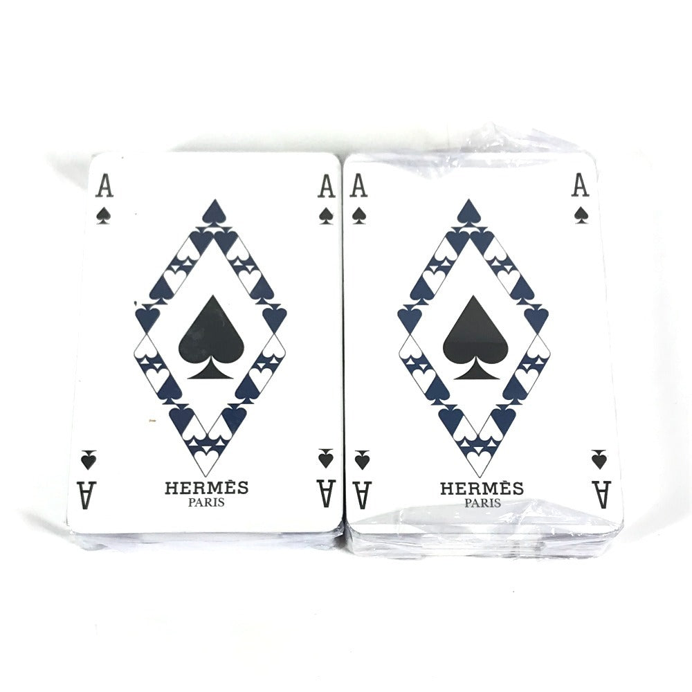 HERMES H401148M インテリア ボックス BOX カードゲーム ファセットポーカーＨティサージュ トランプ ゲーム ポーカー 雑貨 ラッカー ユニセックス ブルー・グラン・フォン ブルー