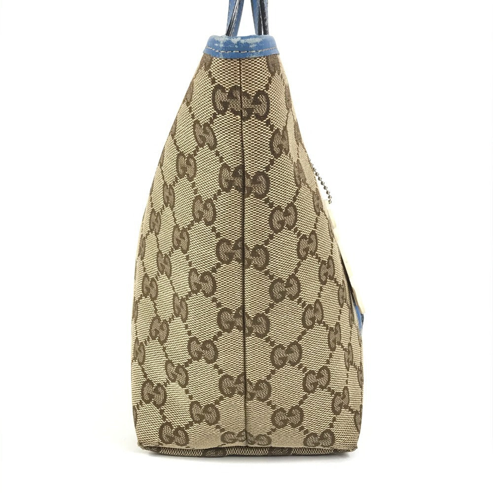 GUCCI 271101 GG パパガッロ オウム チャーム付き トートバッグ ハンドバッグ GGキャンバス/レザー キッズ ブルー