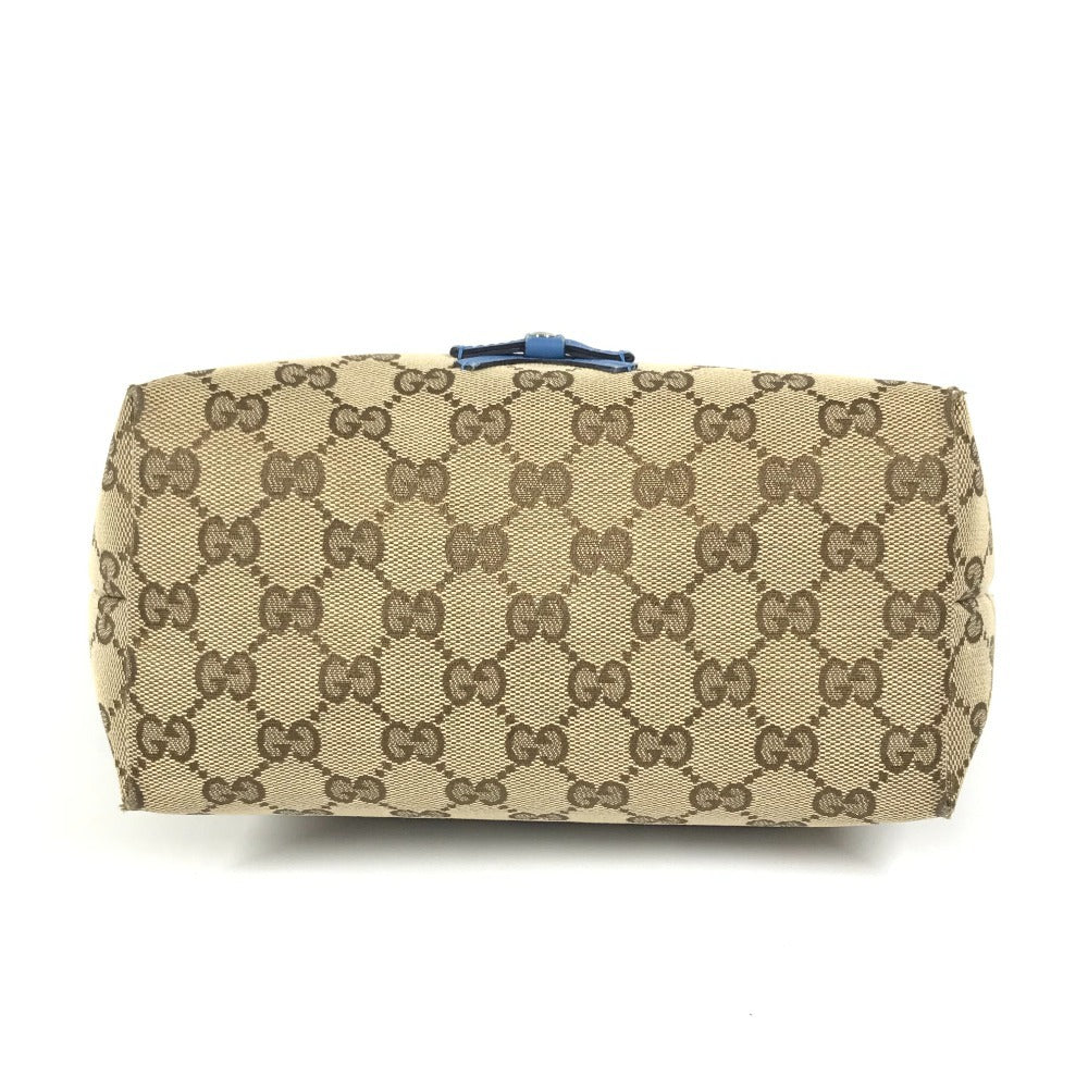 GUCCI 271101 GG パパガッロ オウム チャーム付き トートバッグ ハンドバッグ GGキャンバス/レザー キッズ ブルー