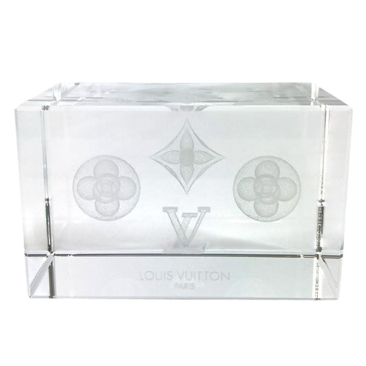 LOUIS VUITTON 不明 モノグラム ペーパーウェイト VIP顧客 ノベルティ 非売品 インテリア オブジェ ガラス ユニセックス クリア