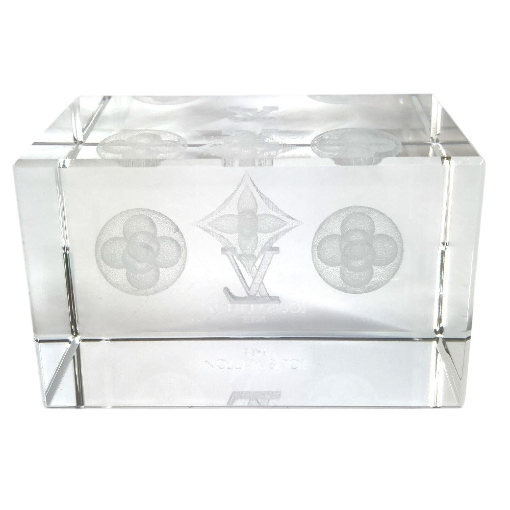 LOUIS VUITTON 不明 モノグラム ペーパーウェイト VIP顧客 ノベルティ 非売品 インテリア オブジェ ガラス ユニセックス クリア