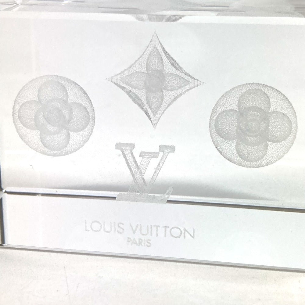 LOUIS VUITTON 不明 モノグラム ペーパーウェイト VIP顧客 ノベルティ 非売品 インテリア オブジェ ガラス ユニセックス クリア