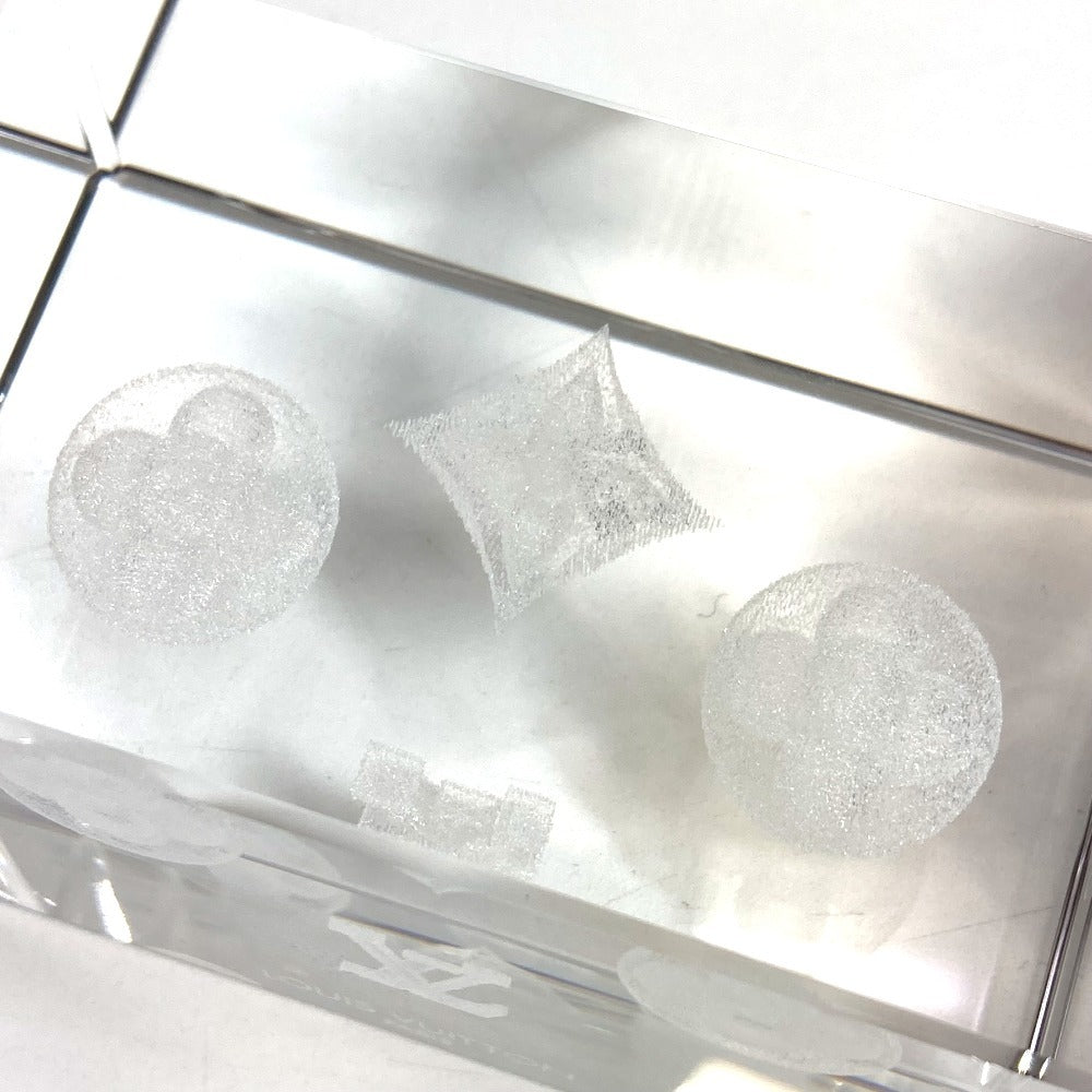 LOUIS VUITTON 不明 モノグラム ペーパーウェイト VIP顧客 ノベルティ 非売品 インテリア オブジェ ガラス ユニセックス クリア