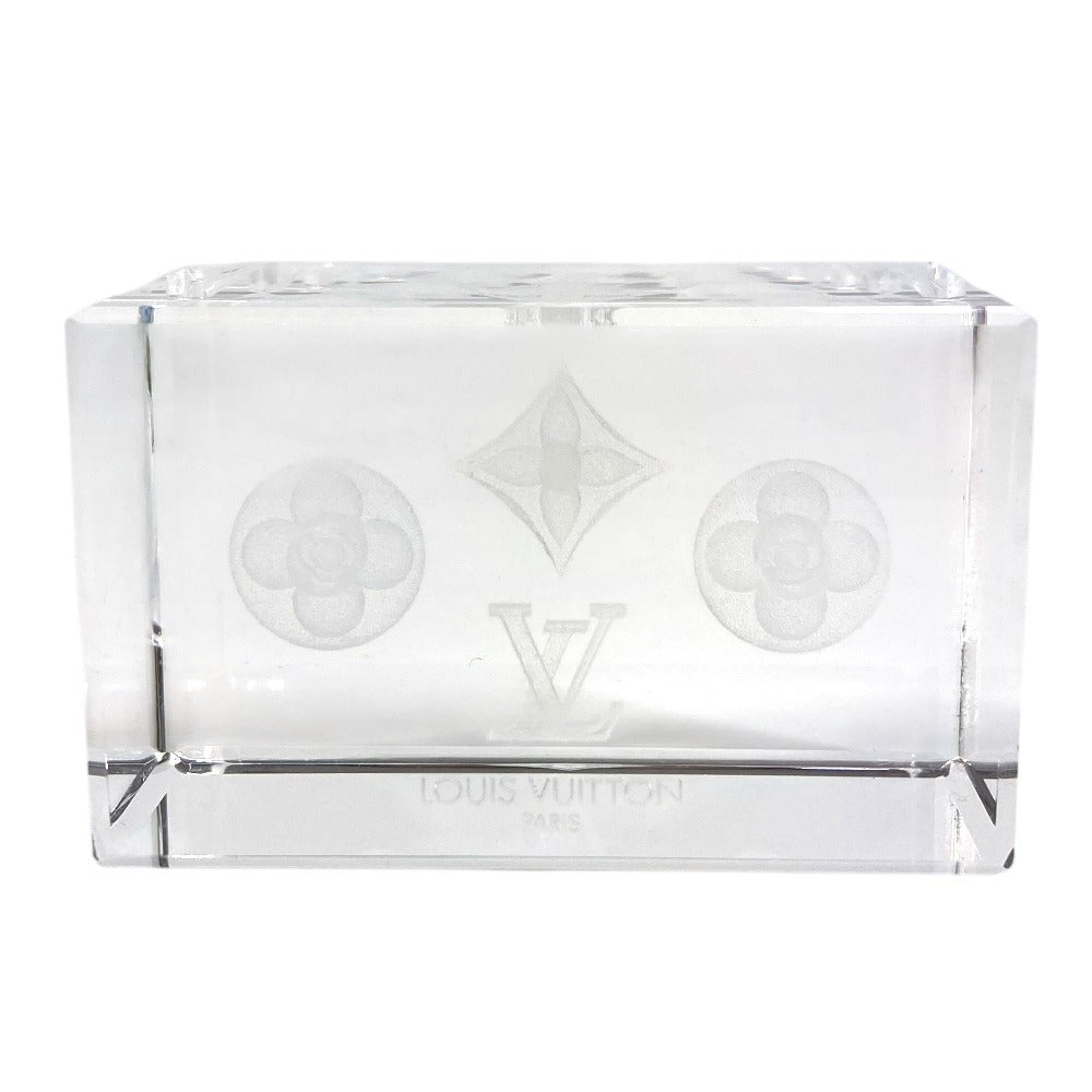 LOUIS VUITTON 不明 モノグラム ペーパーウェイト VIP顧客 ノベルティ 非売品 インテリア オブジェ ガラス ユニセックス クリア