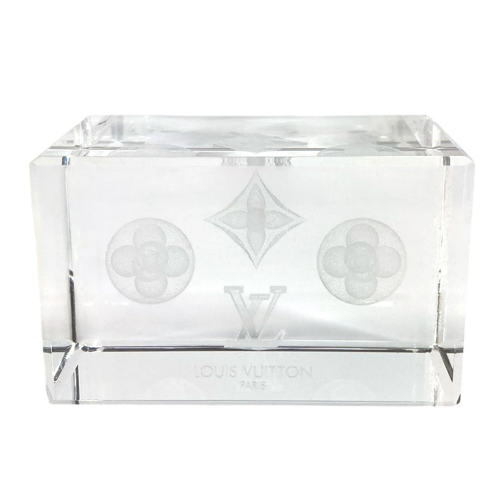 LOUIS VUITTON 不明 モノグラム ペーパーウェイト VIP顧客 ノベルティ 非売品 インテリア オブジェ ガラス ユニセックス クリア