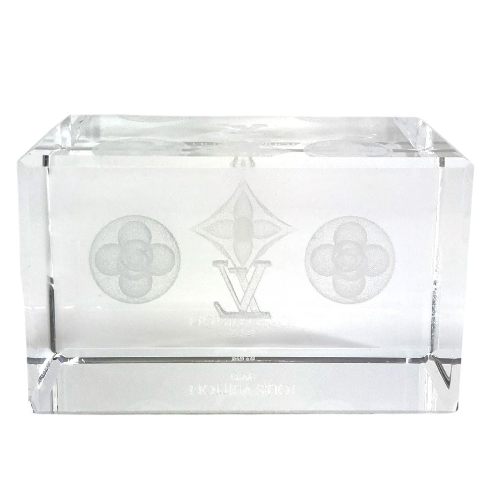 LOUIS VUITTON 不明 モノグラム ペーパーウェイト VIP顧客 ノベルティ 非売品 インテリア オブジェ ガラス ユニセックス クリア