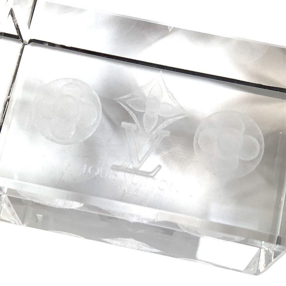 LOUIS VUITTON 不明 モノグラム ペーパーウェイト VIP顧客 ノベルティ 非売品 インテリア オブジェ ガラス ユニセックス クリア