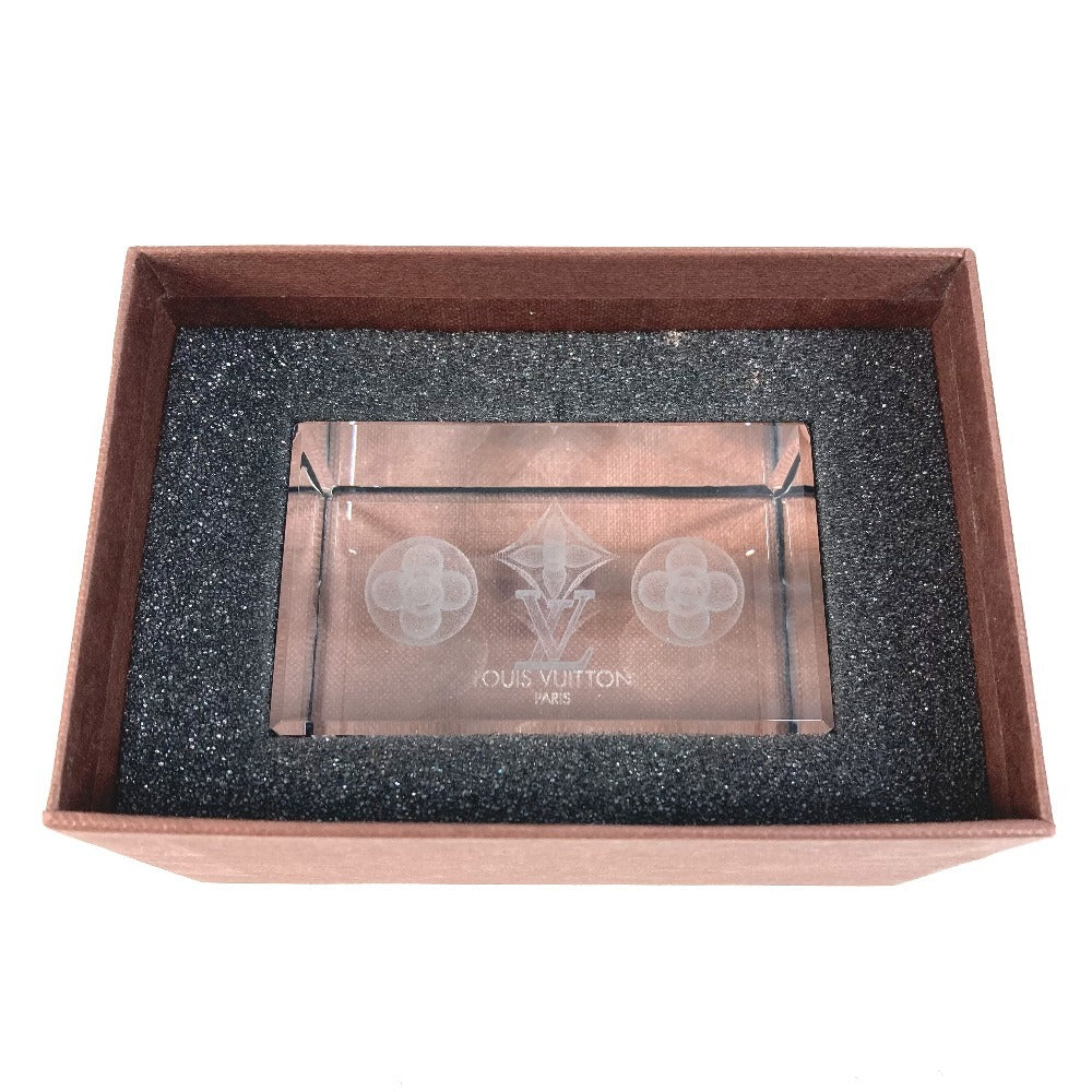 LOUIS VUITTON 不明 モノグラム ペーパーウェイト VIP顧客 ノベルティ 非売品 インテリア オブジェ ガラス ユニセックス クリア