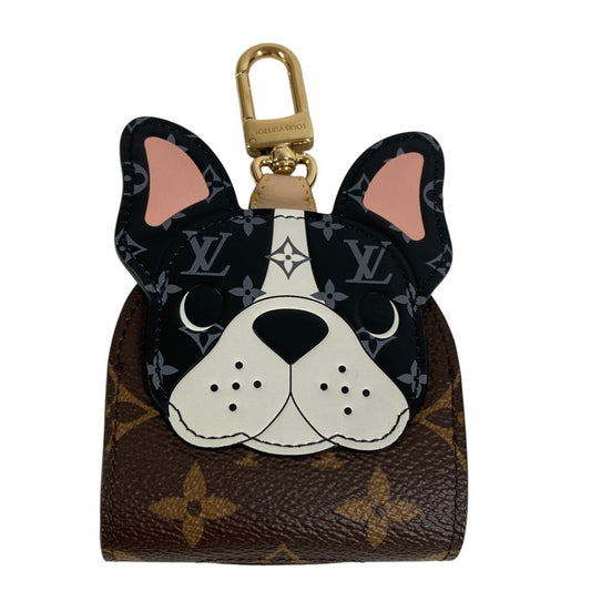 LOUIS VUITTON GI1250 モノグラム LV ドッグ バッグ ホルダー ブルドッグ バッグチャーム 犬 ペット キーホルダー モノグラムキャンバス ユニセックス ブラウン
