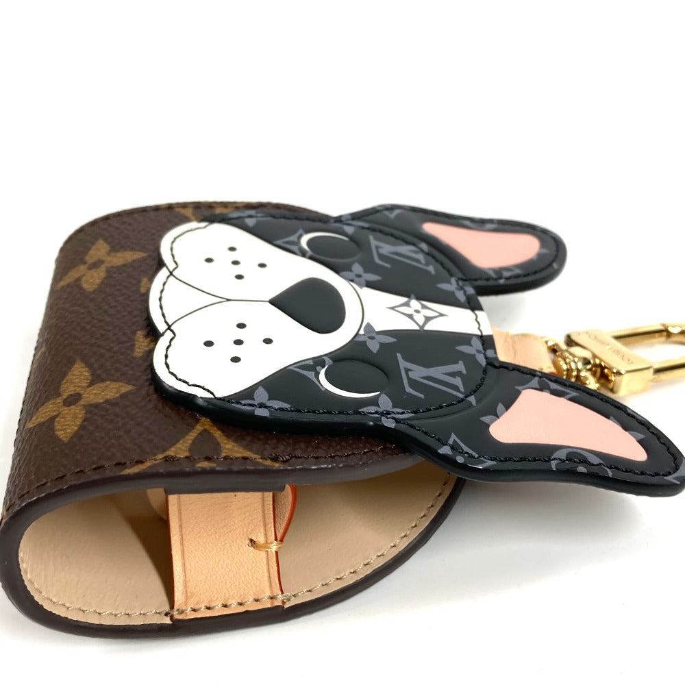 LOUIS VUITTON GI1250 モノグラム LV ドッグ バッグ ホルダー ブルドッグ バッグチャーム 犬 ペット キーホルダー モノグラムキャンバス ユニセックス ブラウン