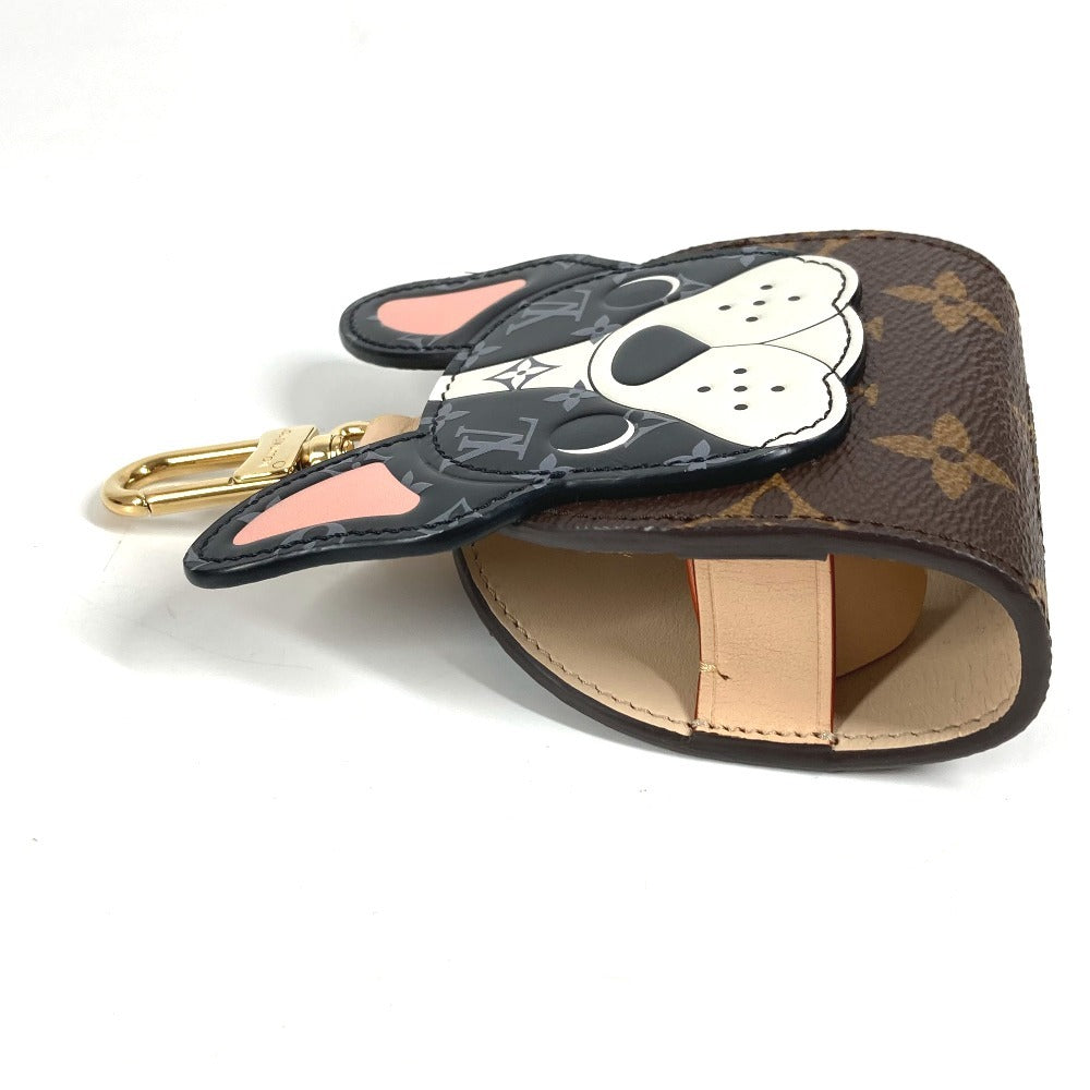 LOUIS VUITTON GI1250 モノグラム LV ドッグ バッグ ホルダー ブルドッグ バッグチャーム 犬 ペット キーホルダー モノグラムキャンバス ユニセックス ブラウン