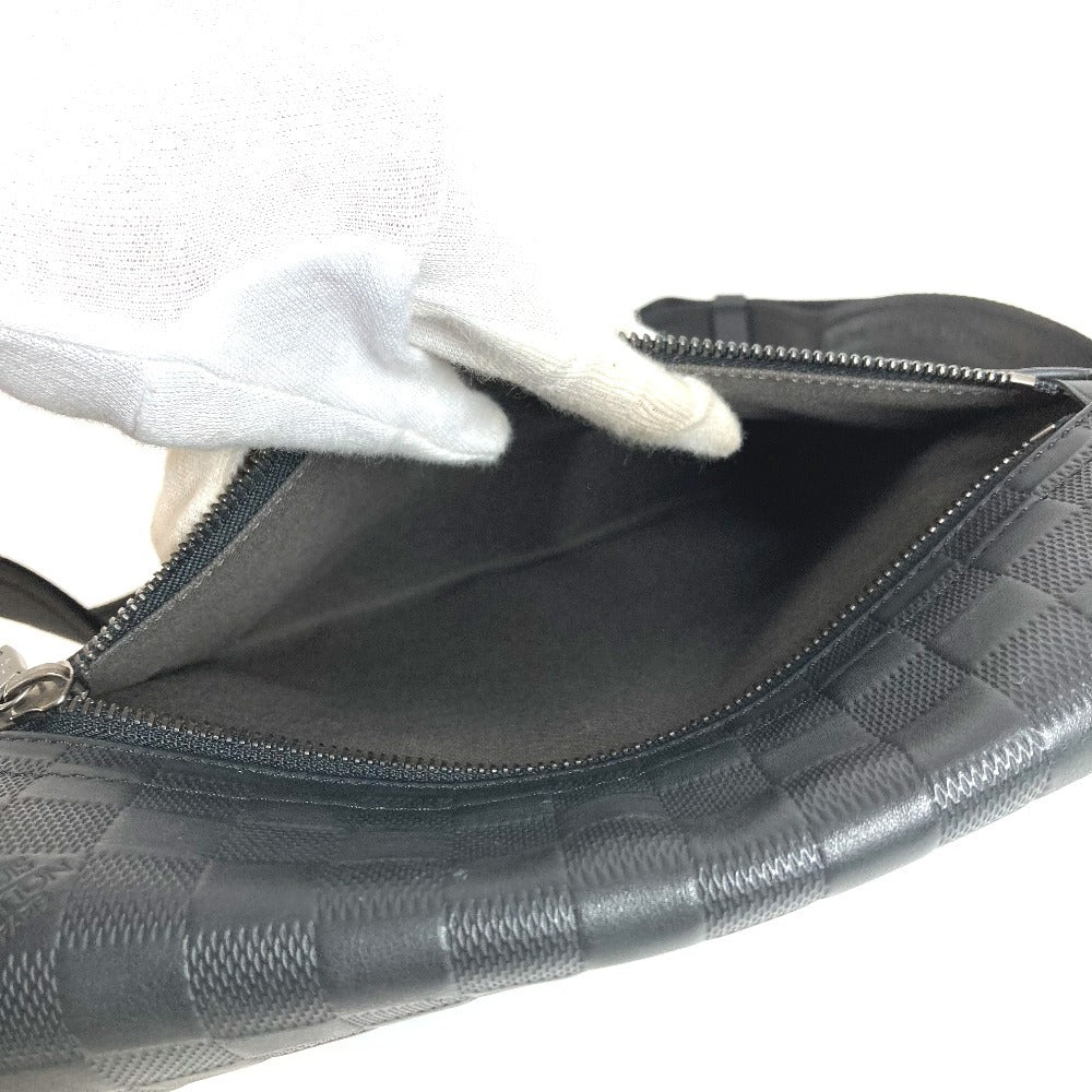 LOUIS VUITTON N41286 Damier Infini District PM Messenger Bag with Flap, Crossbody Shoulder Bag, Unisex, Damier Infini Leather, Onyx, Black