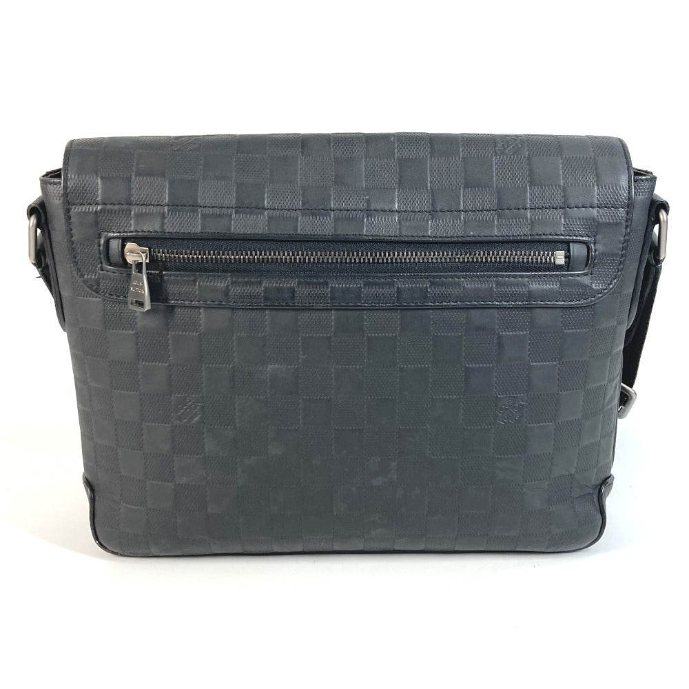 LOUIS VUITTON N41286 Damier Infini District PM Messenger Bag with Flap, Crossbody Shoulder Bag, Unisex, Damier Infini Leather, Onyx, Black