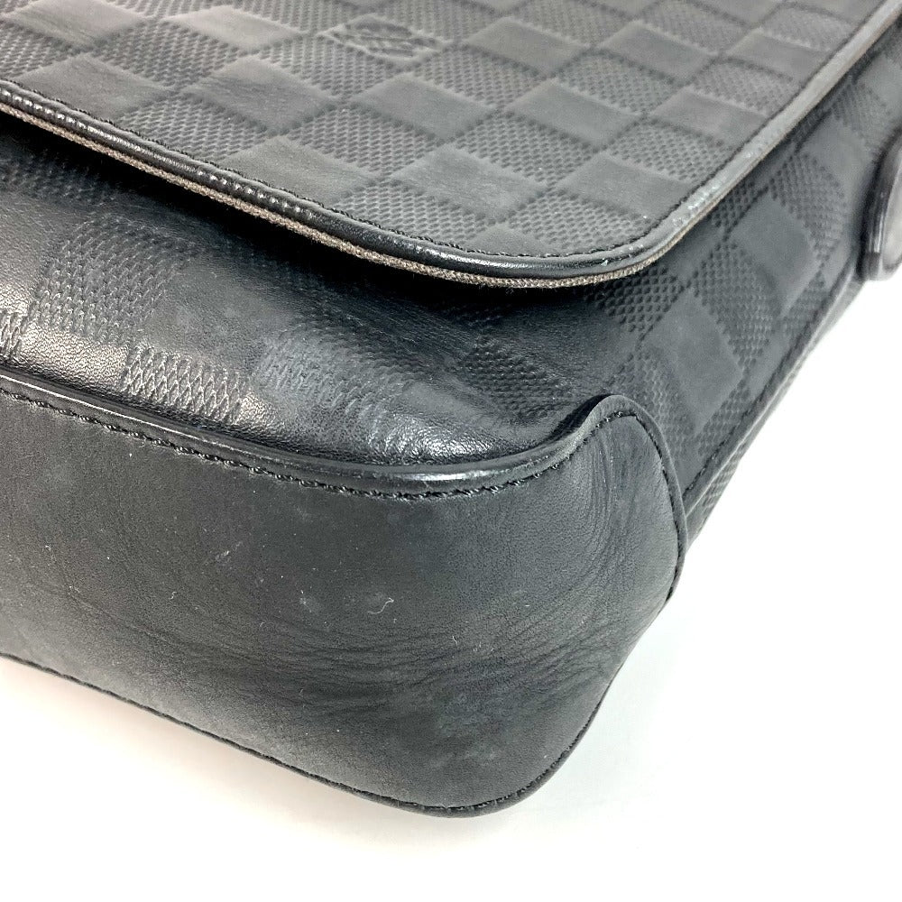 LOUIS VUITTON N41286 Damier Infini District PM Messenger Bag with Flap, Crossbody Shoulder Bag, Unisex, Damier Infini Leather, Onyx, Black