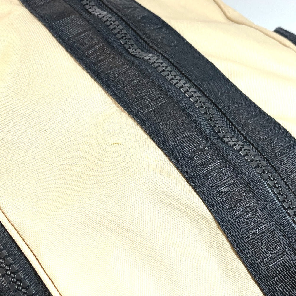 CHANEL CC ココマーク ロゴ バイカラー ショルダーバッグ 肩掛け 旅行バッグ トラベルバッグ ボストンバッグ ナイロンキャンバス ユニセックス ベージュ