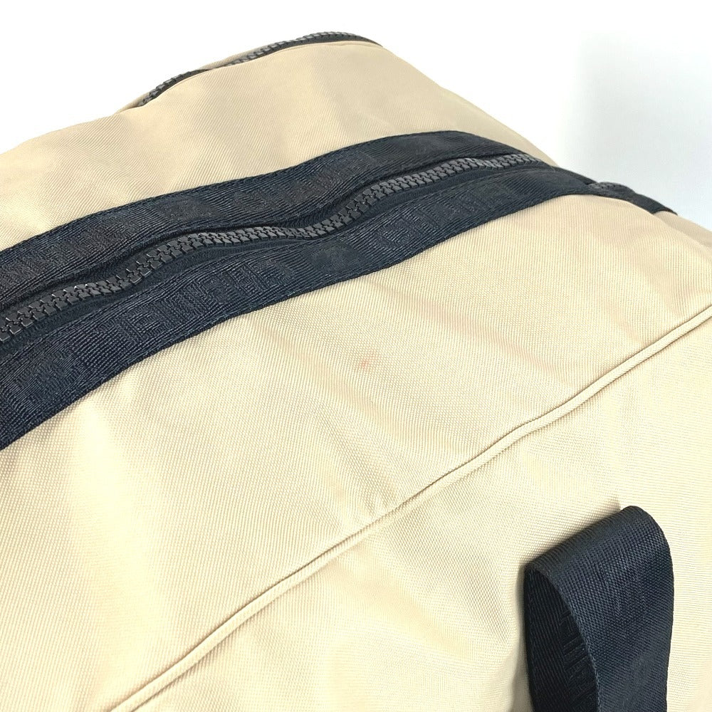 CHANEL CC ココマーク ロゴ バイカラー ショルダーバッグ 肩掛け 旅行バッグ トラベルバッグ ボストンバッグ ナイロンキャンバス ユニセックス ベージュ