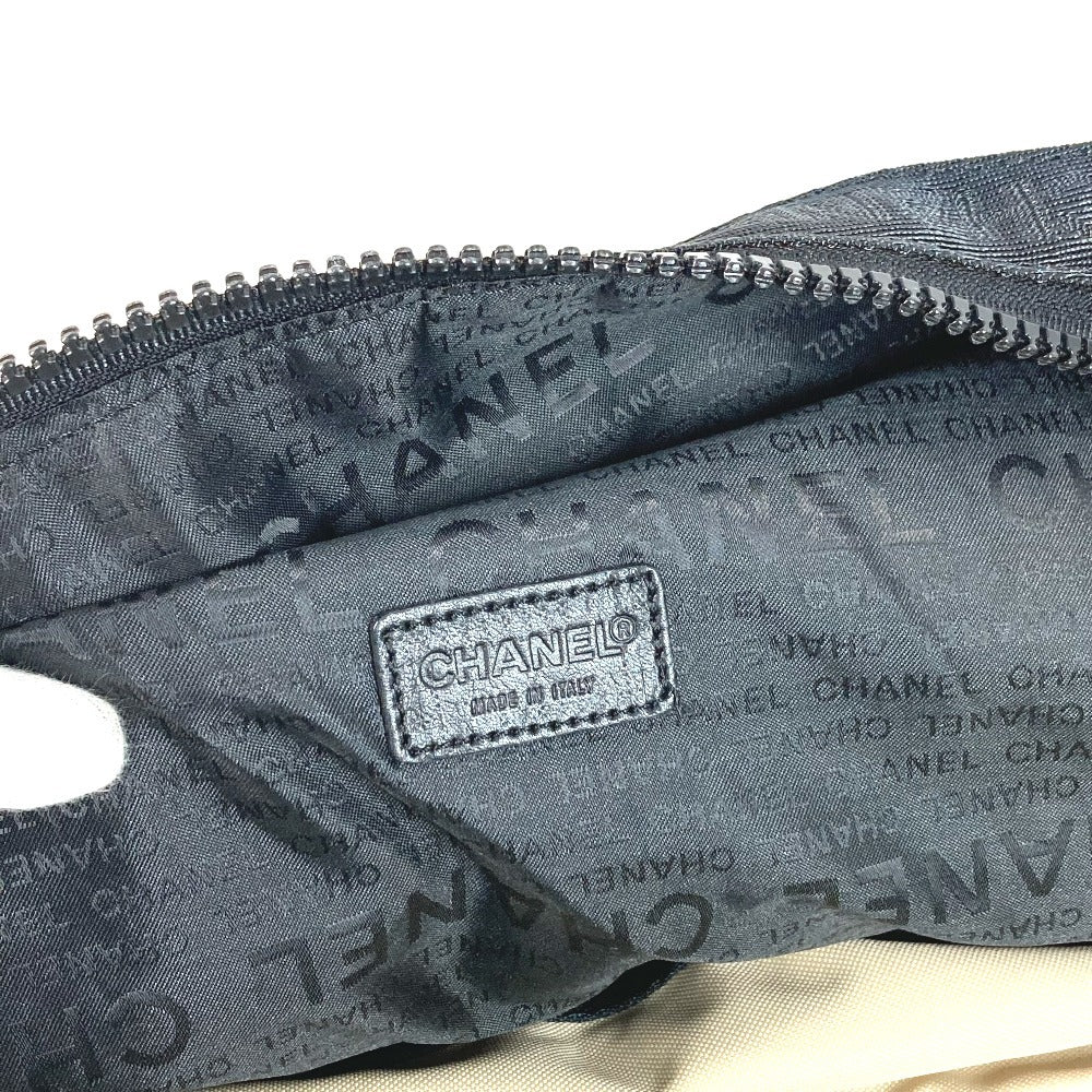 CHANEL CC ココマーク ロゴ バイカラー ショルダーバッグ 肩掛け 旅行バッグ トラベルバッグ ボストンバッグ ナイロンキャンバス ユニセックス ベージュ