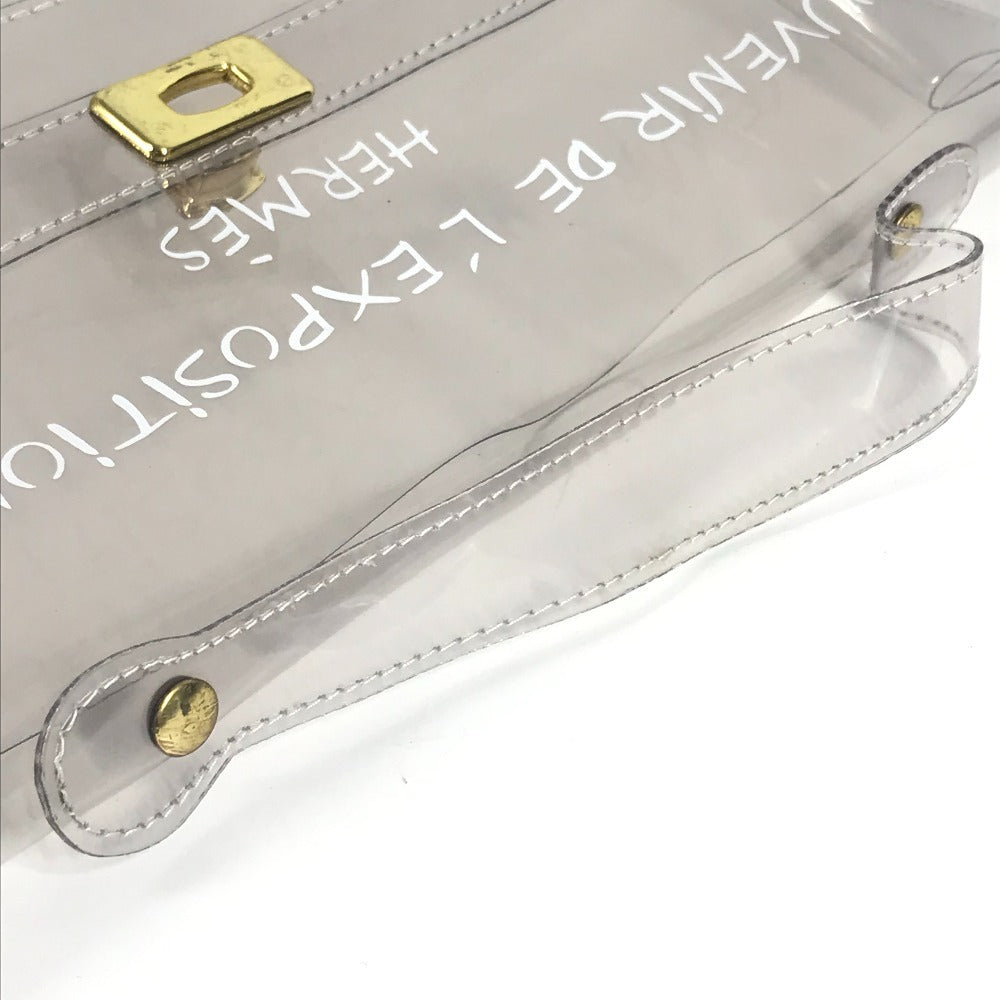 HERMES ビニールケリー ロゴ ビニール ケリー カバン トートバッグ ハンドバッグ ビニール レディース クリア