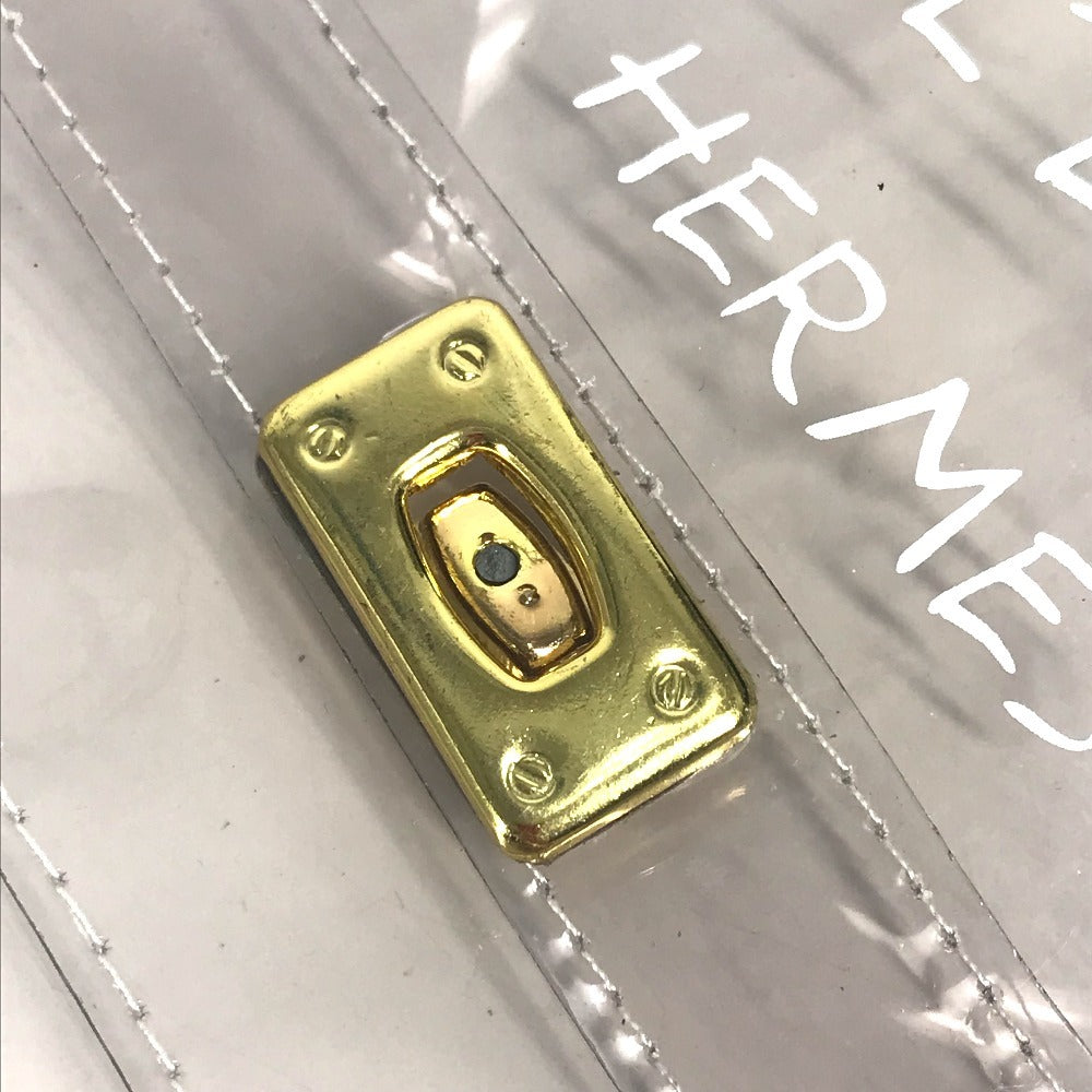 HERMES ビニールケリー ロゴ ビニール ケリー カバン トートバッグ ハンドバッグ ビニール レディース クリア