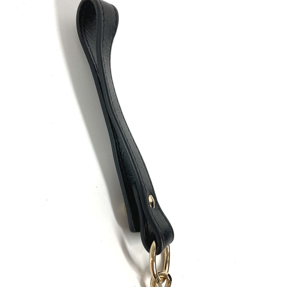 CHANEL ラウンド ネームタグ ロゴ CC ココマーク マトラッセ キルティング チャーム バッグチャーム キーホルダー キーホルダー レザー ユニセックス ブラック