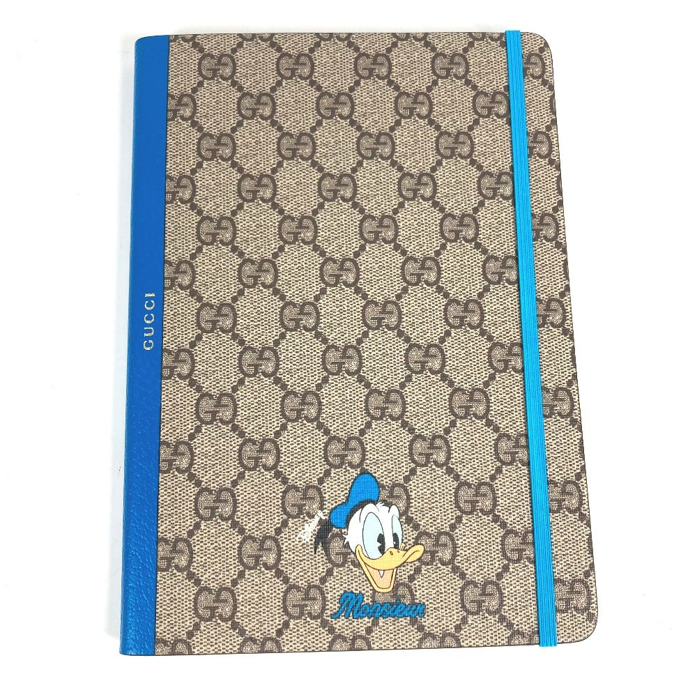 GUCCI 不明 ディズニー DISNEY コラボ ドナルドダック ノート メモ帳 GGスプリーム ステーショナリー ノートブック GGスプリームキャンバス ユニセックス ブルー