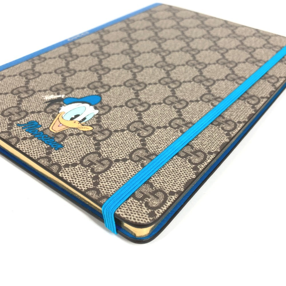 GUCCI 不明 ディズニー DISNEY コラボ ドナルドダック ノート メモ帳 GGスプリーム ステーショナリー ノートブック GGスプリームキャンバス ユニセックス ブルー