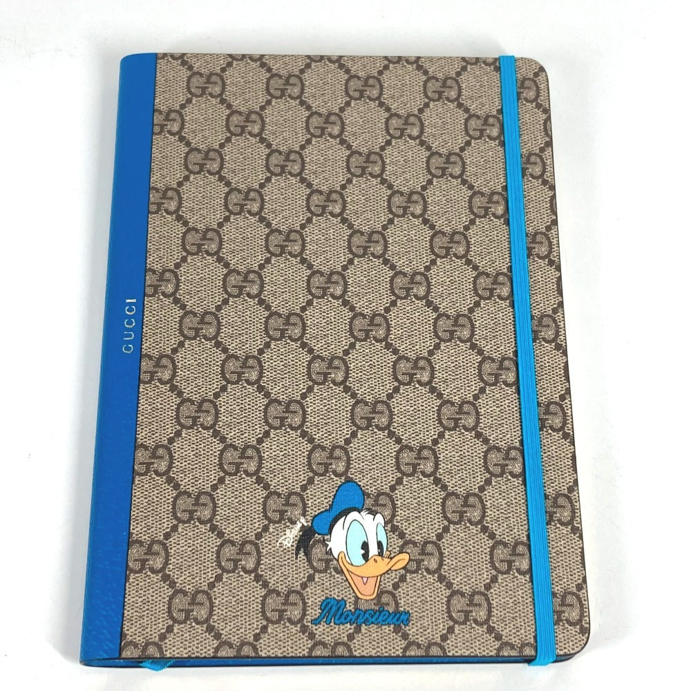 GUCCI Disney collaboration Donald Duck notebook, GG Supreme canvas, unisex, blue