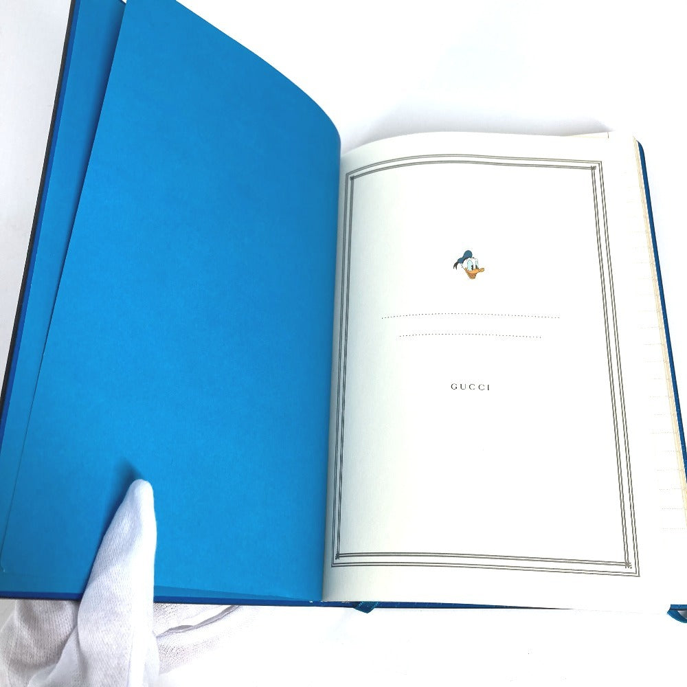 GUCCI Disney collaboration Donald Duck notebook, GG Supreme canvas, unisex, blue