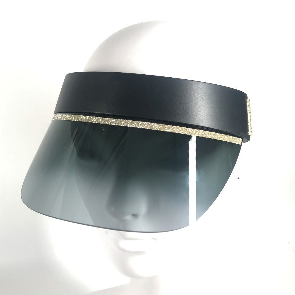 JIMMY CHOO ロゴ ラメ 帽子 バイザー サンバイザー プラスチック レディース ゴールド