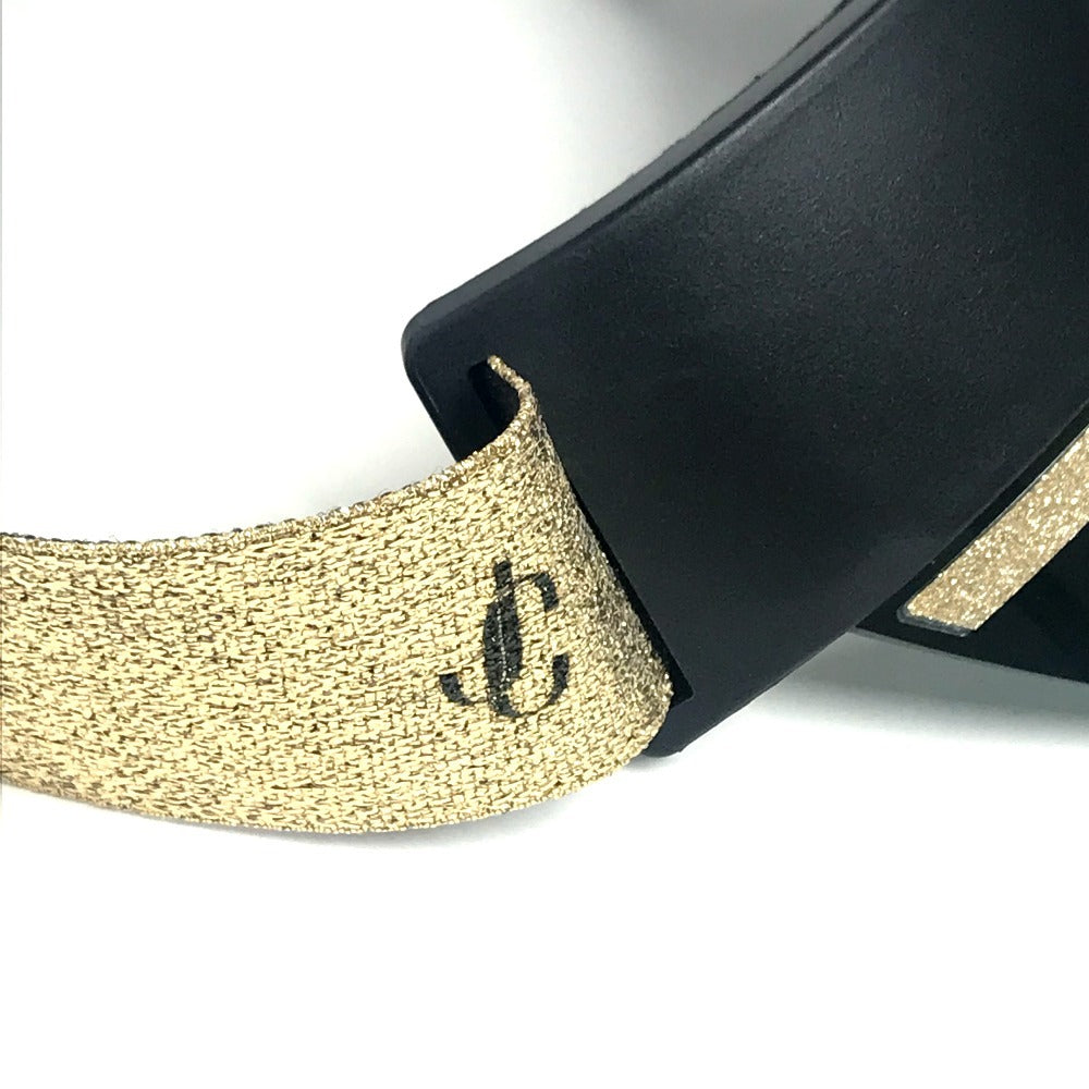 JIMMY CHOO ロゴ ラメ 帽子 バイザー サンバイザー プラスチック レディース ゴールド