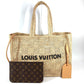 LOUIS VUITTON M25008 Damiera Summer Shopper Tote with Pouch, MM, Handbag, Shoulder Bag, Raffia, Unisex, Natural Beige
