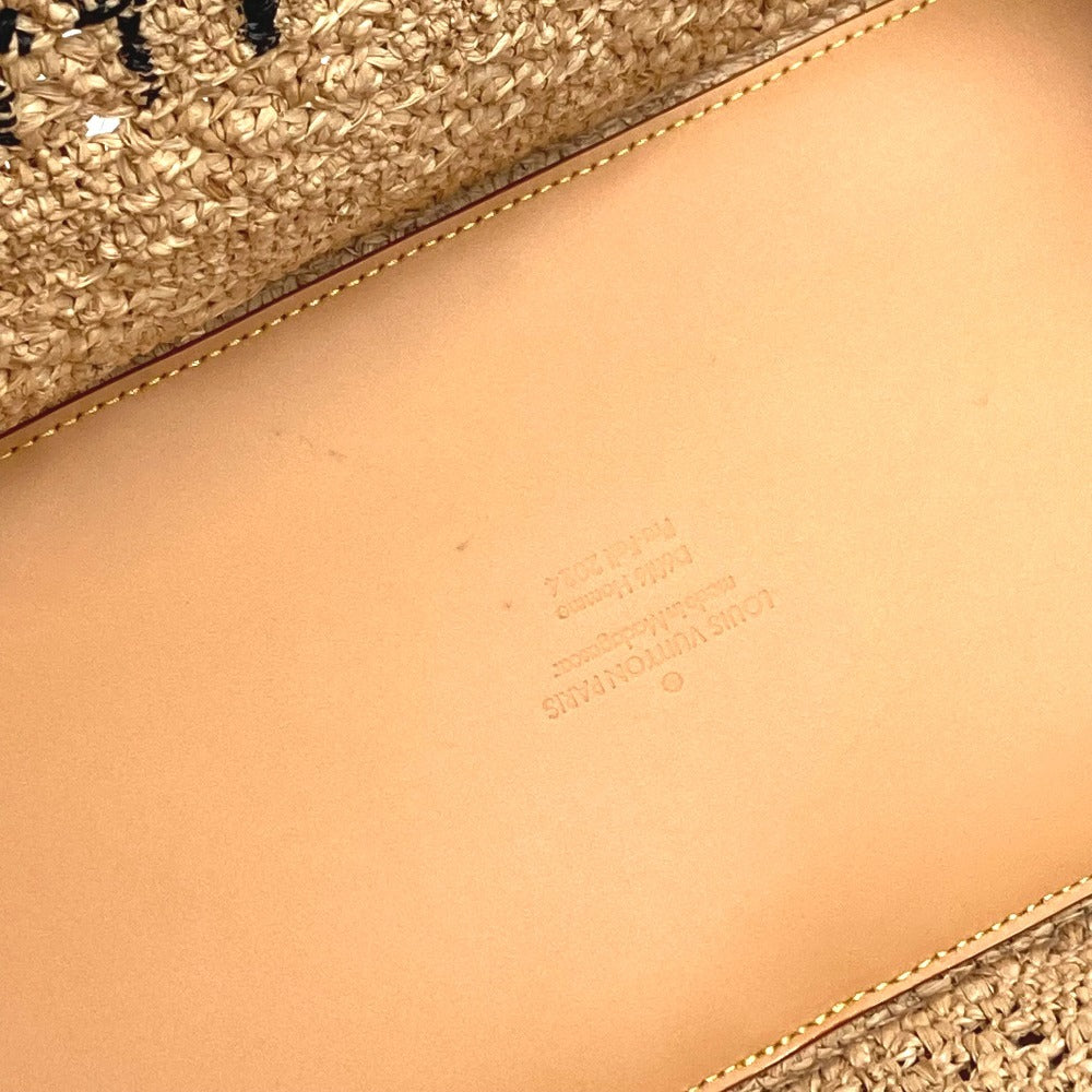 LOUIS VUITTON M25008 Damiera Summer Shopper Tote with Pouch, MM, Handbag, Shoulder Bag, Raffia, Unisex, Natural Beige