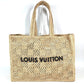 LOUIS VUITTON M25008 Damiera Summer Shopper Tote with Pouch, MM, Handbag, Shoulder Bag, Raffia, Unisex, Natural Beige