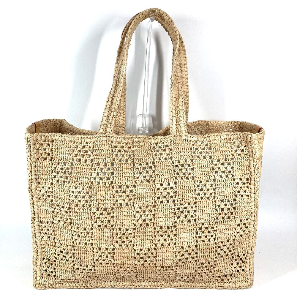 LOUIS VUITTON M25008 Damiera Summer Shopper Tote with Pouch, MM, Handbag, Shoulder Bag, Raffia, Unisex, Natural Beige