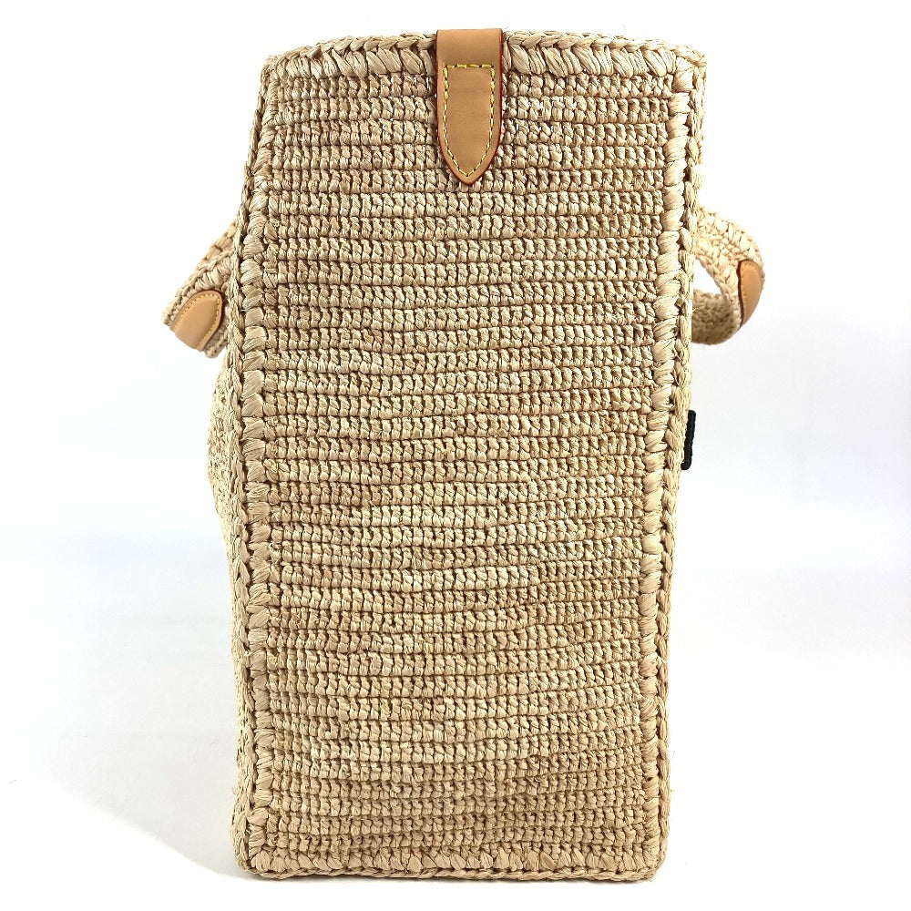 LOUIS VUITTON M25008 Damiera Summer Shopper Tote with Pouch, MM, Handbag, Shoulder Bag, Raffia, Unisex, Natural Beige