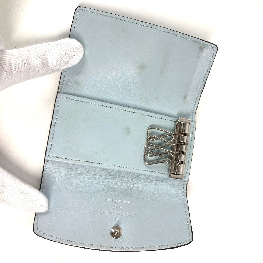 LOUIS VUITTON M81236 Monogram Mahina Multicle 4 Key Case, 4-Key Case, Monogram Mahina Leather, Unisex, Bleu Nuage Blue