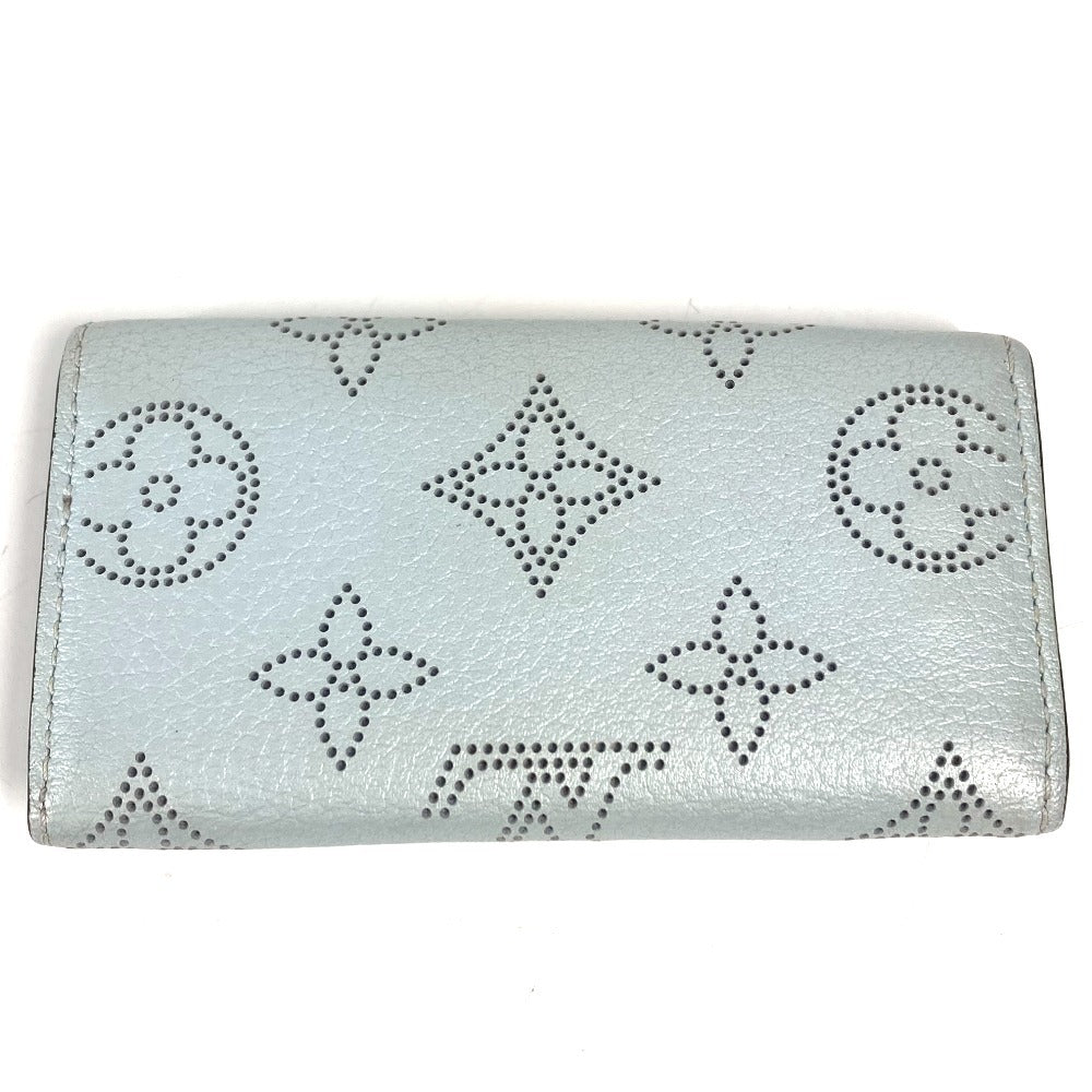 LOUIS VUITTON M81236 Monogram Mahina Multicle 4 Key Case, 4-Key Case, Monogram Mahina Leather, Unisex, Bleu Nuage Blue