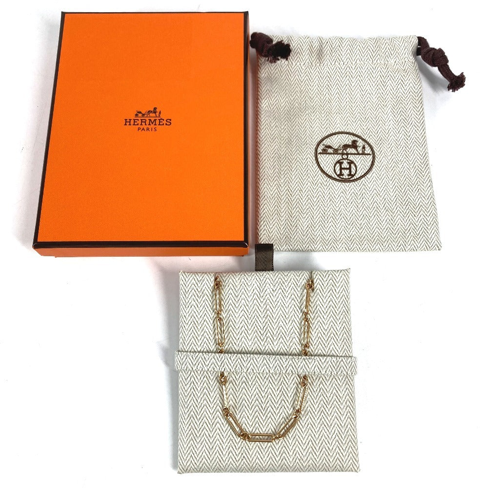 HERMES チェーン ロング ネックレス ネックレス メタル ユニセックス ピンクゴールド