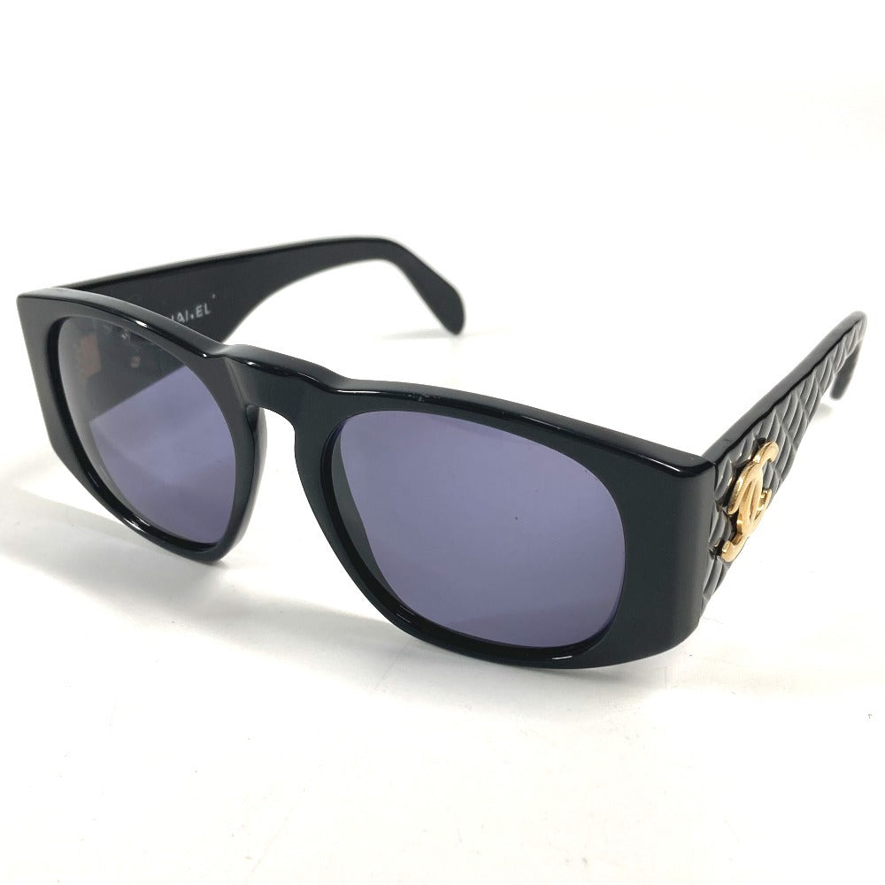 Vintage CHANEL CC Coco Mark Logo Matelasse Quilted Glasses Eyewear Sunglasses Plastic Unisex Black